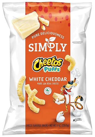 Simply Cheetos Puffs White Cheddar Cheese Flavored Snacks, 8 Ounce