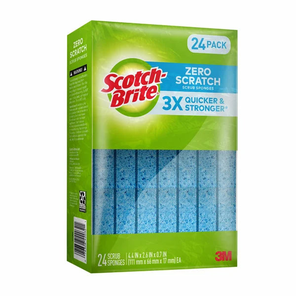 Scotch-Brite Zero Scratch Sponge, 24-count