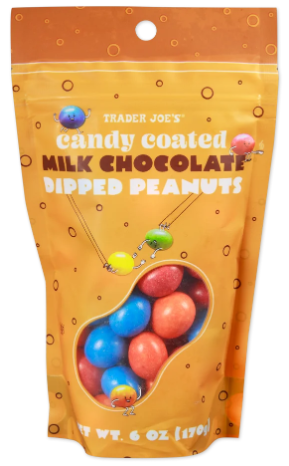 Trader Joe's Candy Coated Chocolate Peanuts 6 oz (Pack of 2)