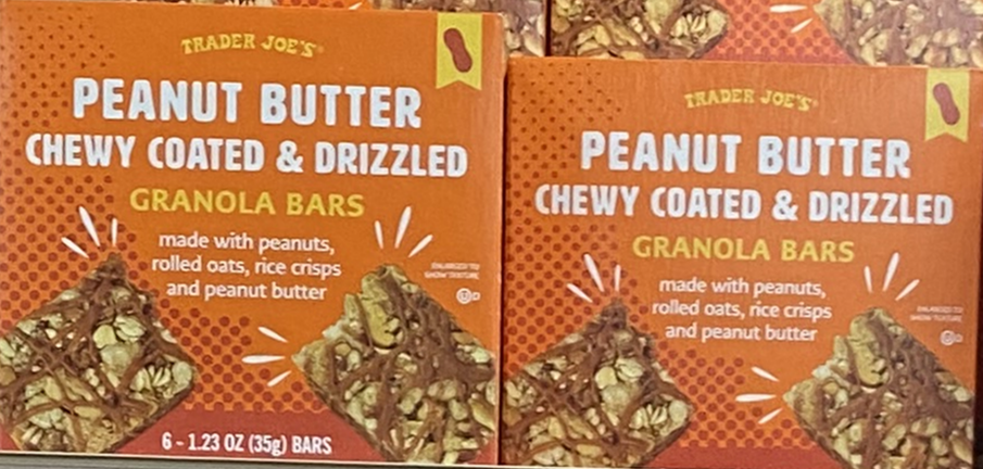 Trader Joe's Peanut Butter Chewy Coated & Drizzled Granola Bars 6.1 oz