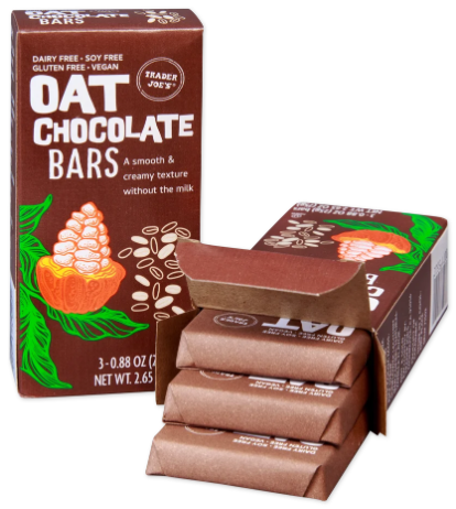 Trader Joe's Oat Chocolate Bars 2.65 oz (Pack of 4)