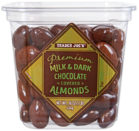 Trader Joe's Premium Milk & Dark Chocolate Covered Almonds 16 oz