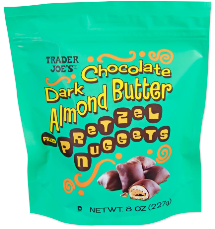 Trader Joe's Dark Chocolate Almond Butter Pretzel Nuggets 8 oz