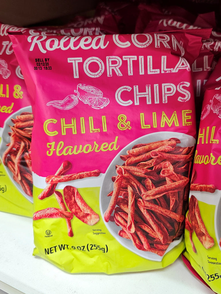 Trader Joe's Chili & Lime Flavored Rolled Corn Tortilla Chips 9 oz