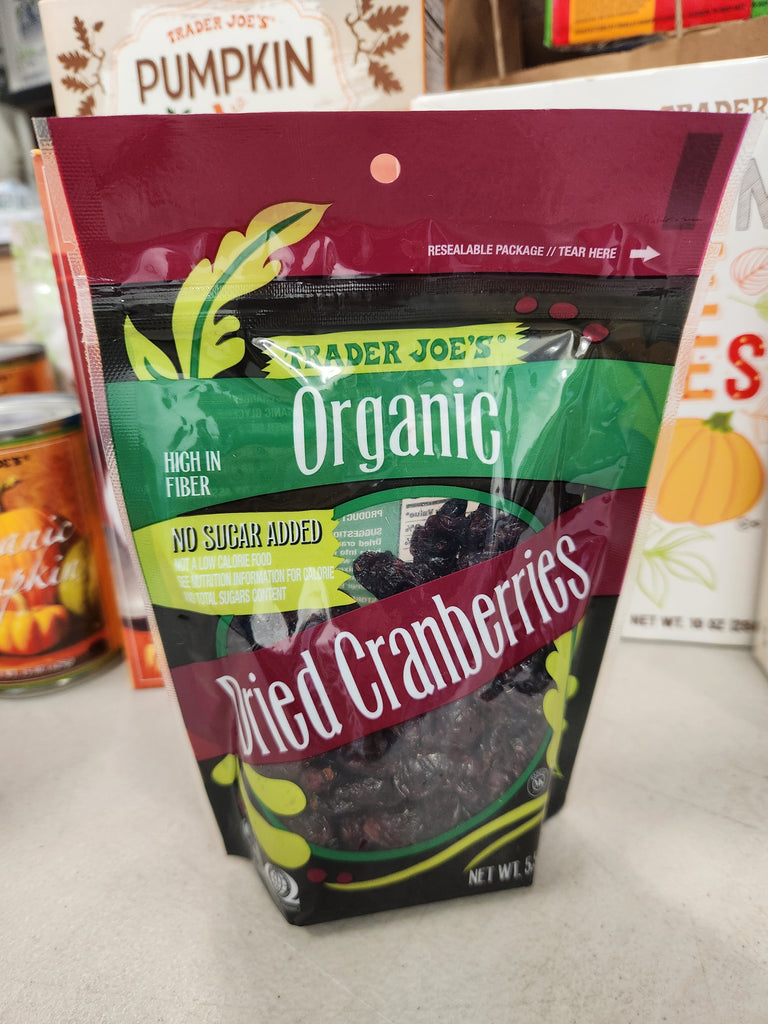 Trader Joe's Organic Dried Cranberries 8 oz No Sugar Added