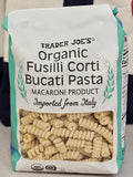 TRADER JOE'S ORGANIC FUSILLI CORTI BUCATI PASTA 16 OZ