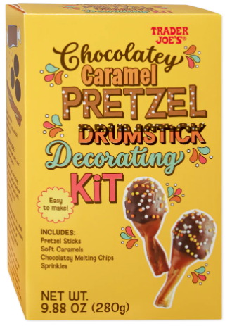 Trader Joe's Chocolatey Caramel Pretzel Drumstick Decorating Kit 9.88 oz