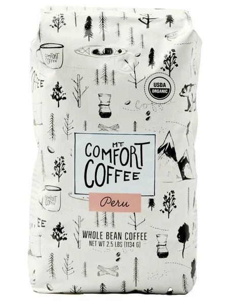 Organic Mt Comfort Peru Coffee Whole Bean, 2.5 lbs