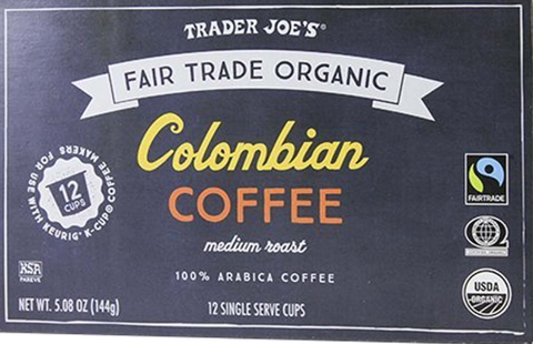 Trader Joe's Colombian Coffee Cups 5.08 oz