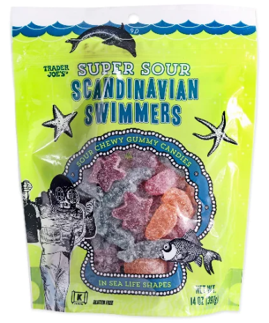 Trader Joe's Super Sour Scandinavian Swimmers Gummy 14 oz