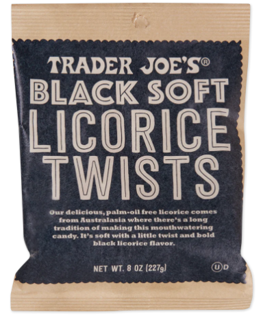 Trader Joe's Soft Black Licorice Twists 8 oz