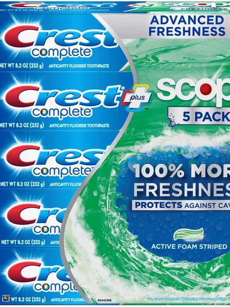 Crest Complete Toothpaste Plus Scope, Advanced Freshness, 8.2 oz, 5 ct