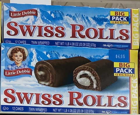 Little Debbie Swiss Rolls Snack Cakes 12 Big Rolls