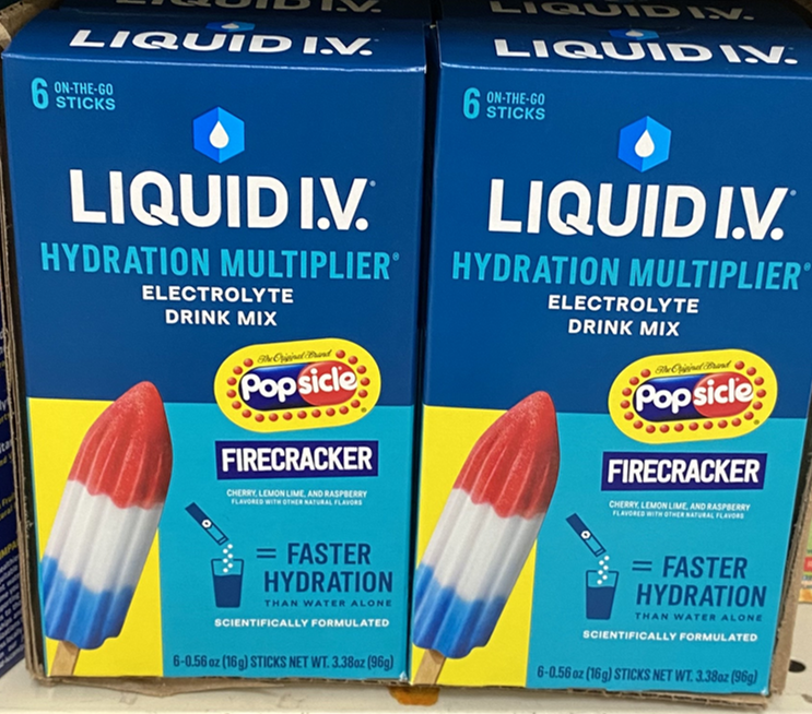 Liquid I.V. Hydration Multiplier Electrolyte Powder Packet Drink Mix, Popsicle Firecracker, 6 Ct