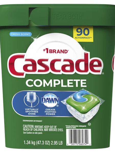 Cascade Complete Dishwasher Detergent Pacs, 90 count