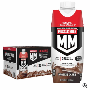 Muscle Milk Genuine Protein Shake Chocolate, 11 fl oz, 18-pack