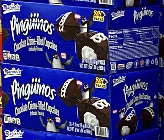 Costco Marinela Pinguinos Snack Cakes, Creme-Filled Chocolate, 24 ct