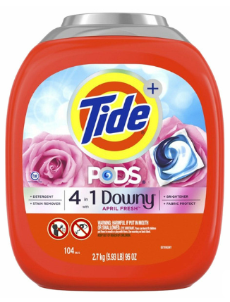 Tide Pods with Downy Laundry Detergent Pods, April Fresh, 104-count