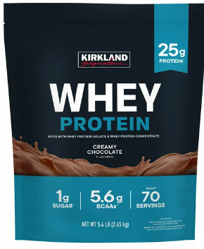 Kirkland Signature Whey Protein, Creamy Chocolate, 5.4lbs