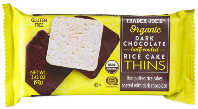 Trader Joe's Organic Dark Chocolate Half-Coated Rice Cake Thins 3.42 oz