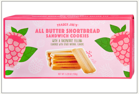 Trader Joe's All Butter Shortbread Sandwich Cookies with Raspberry Filling 5.29 oz