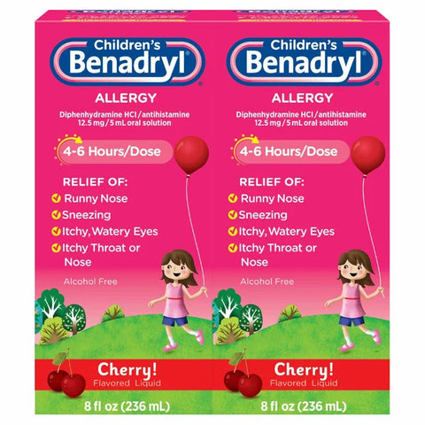 Children's Benadryl Allergy Liquid Diphenhydramine HCl, 16 fl oz