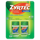 Zyrtec 24 Hour Allergy Relief Antihistamine Cetirizine HCl 10 mg, 120 Tablets