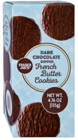 Trader Joe's Dark Chocolate Dipped French Butter Cookies 4.76 oz