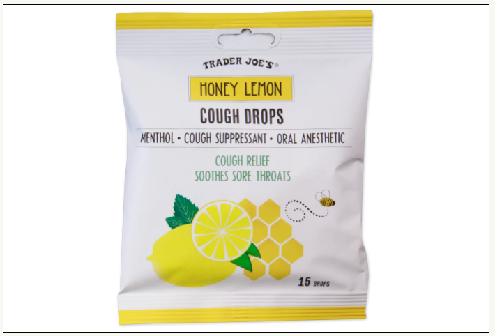 Trader Joe's Honey Lemon Cough Drops 1 bag