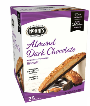 Nonni’s Biscotti, Almond Dark Chocolate, 25-count