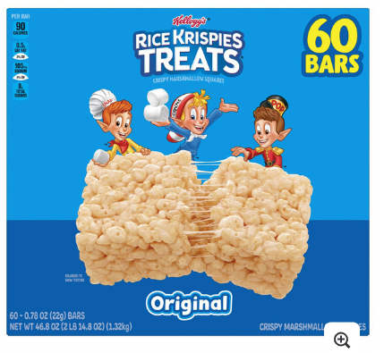 Kellogg's Rice Krispies Treats, 0.78 oz, 60-count