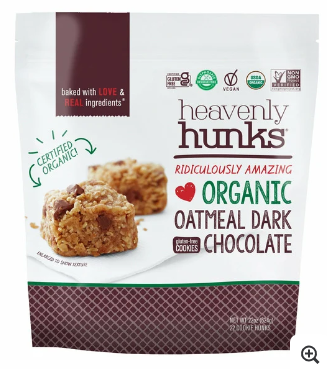 E&C's Heavenly Hunks Organic Oatmeal Dark Chocolate Cookies, 22 oz