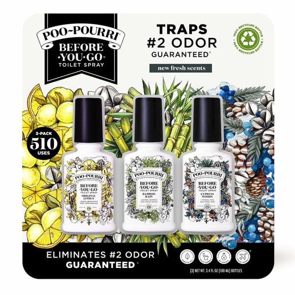 Poo-Pourri Toilet Spray, Variety Pack, 3.4 fl oz, 3-count