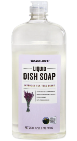 Trader Joe's Liquid Dish Soap Lavender Tea Tree Scent 25 oz