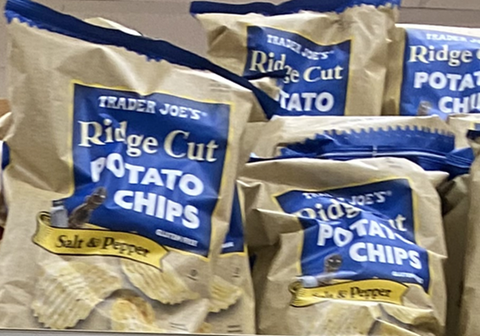 Trader Joe's Ridge Cut Potato Chips Salt & Pepper 16 oz