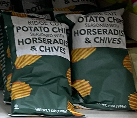 Trader Joe's Ridge Cut Potato Chips Seasoned with Horseradish & Chives 7 oz