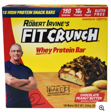 Fit Crunch Chocolate Peanut Butter Bars, 18 ct