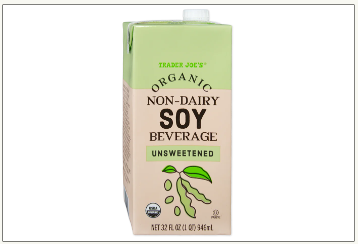 Trader Joe's Organic Non-Dairy Soy Beverage Unsweetened 32 oz