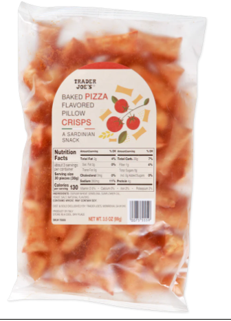 Trader Joe's Baked Pizza Flavored Pillow Crisps 3.5 oz