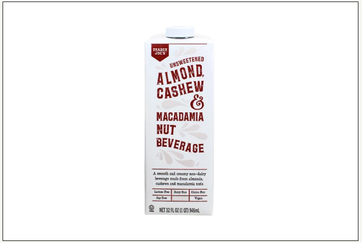 Trader Joe's Unsweetened Almond, Cashew & Macadamia Nut Beverage 32 oz