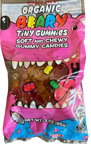 Trader Joe's Organic Beary Tiny Gummies Soft and Chewy Gummy Candies 3 oz (Pack of 4)